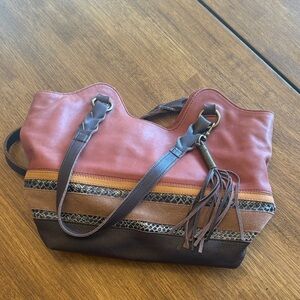 The Sak Women's Bag in Burgundy, Tan, and Black